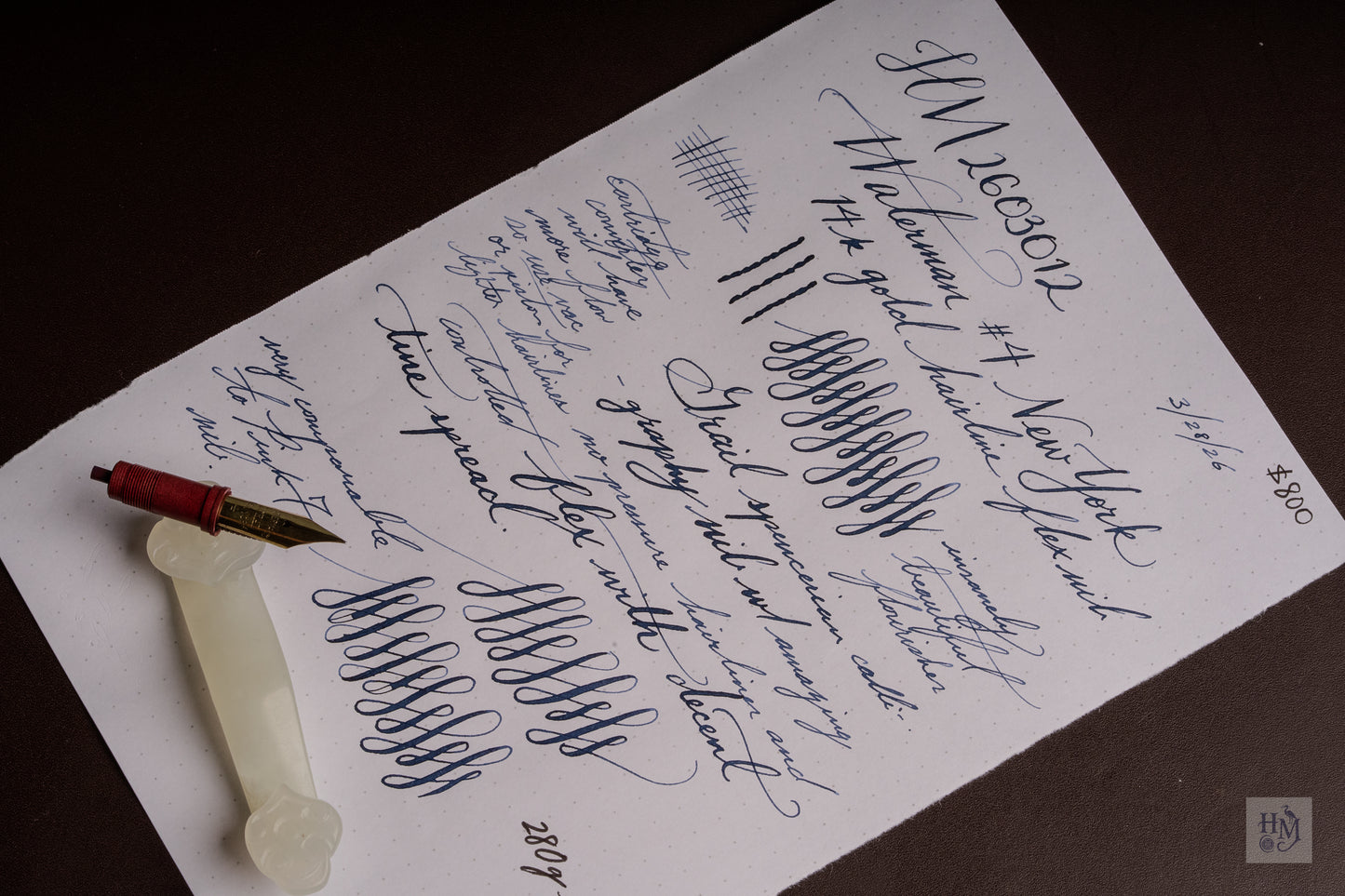 Waterman's #4 New York Nib, 14k Gold, 280g Semi-Noodle Flex