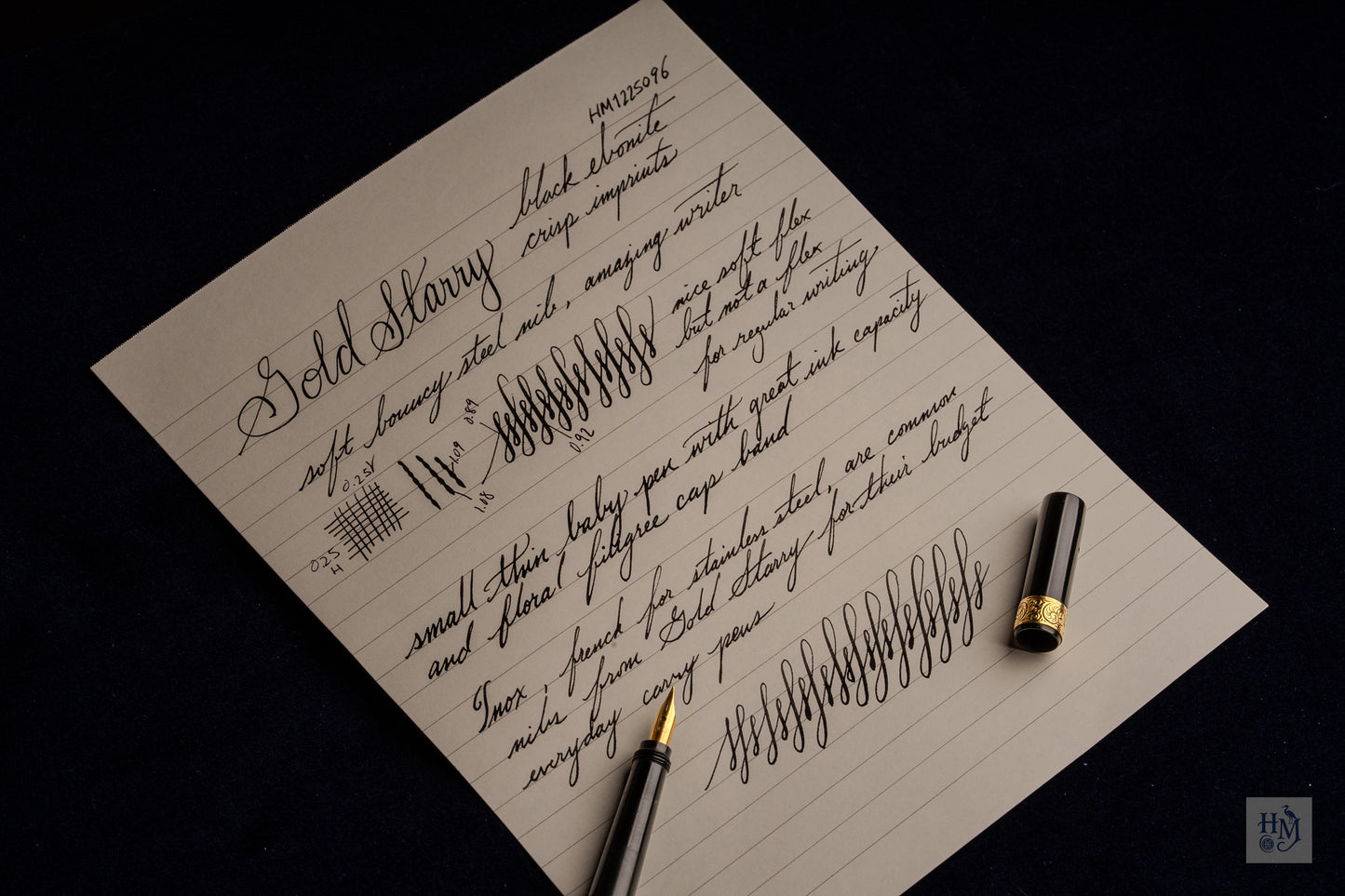 Gold Starry Baby Safety, Black Ebonite, Inox Steel Nib