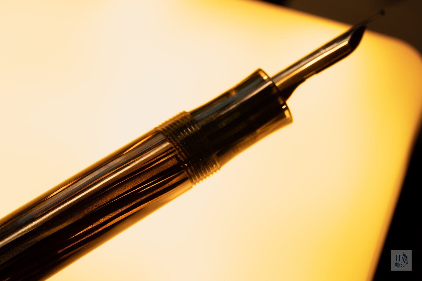 Montblanc 146 1952, Grey Striated Celluloid GPT, #6 14C Bi-Tone EF Nib