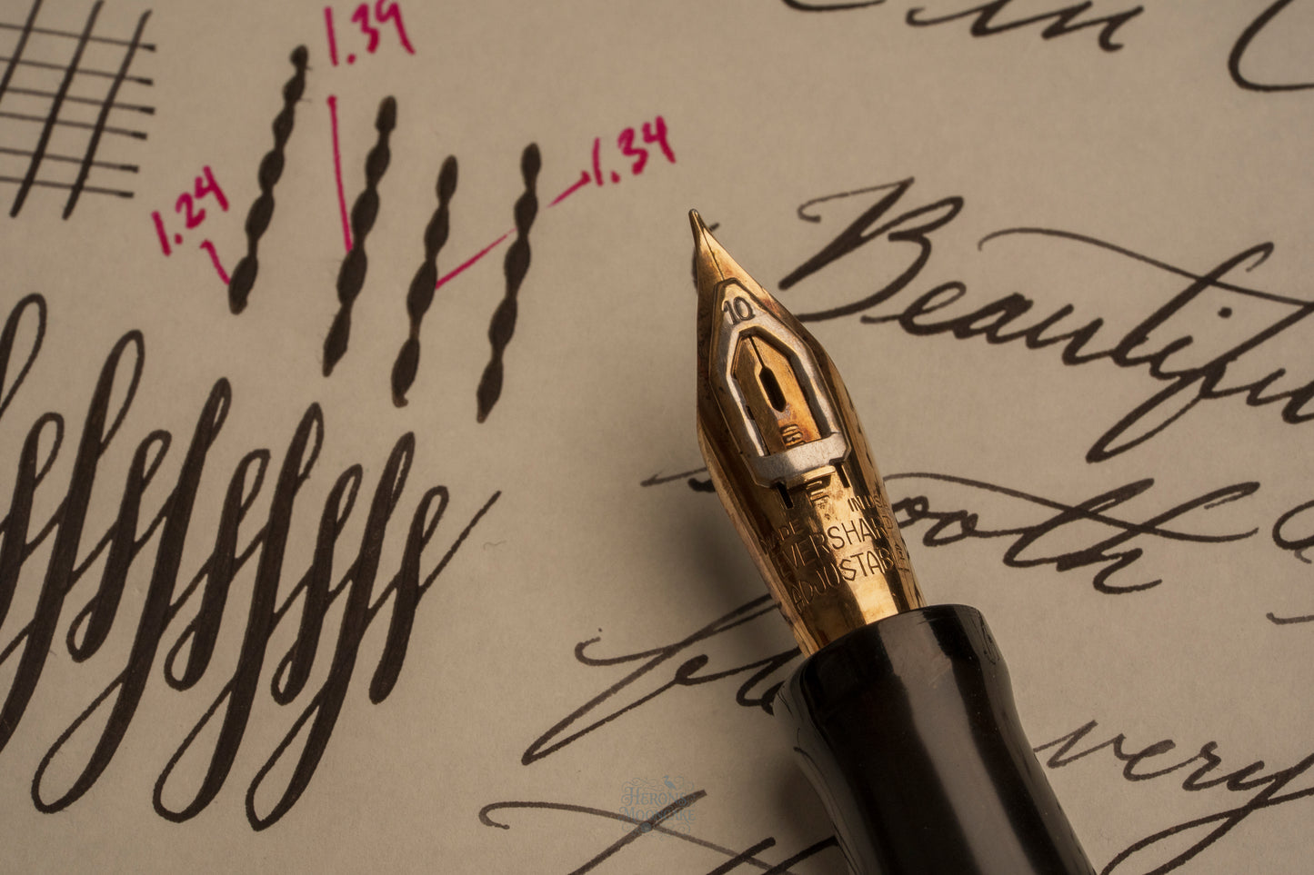 Wahl Eversharp Doric Oversized, Black Celluloid GPT, #10 Adjustable 14k Gold Nib