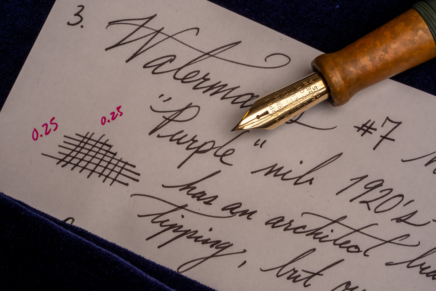 Jowo 6 Nib Unit | Waterman's | #7 Purple Keyhole | 14k Gold | Fine