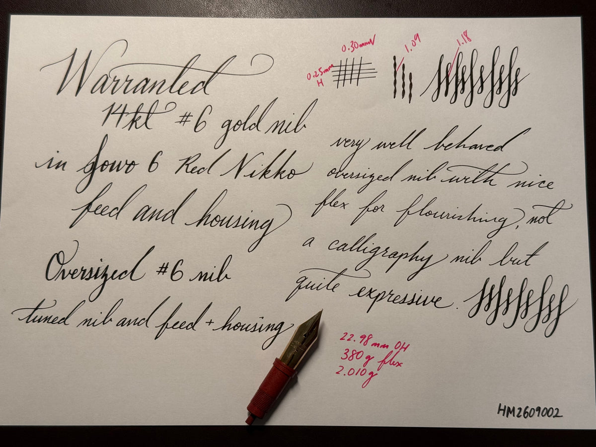 Jowo 6 Nib Unit | Warranted | #6 Oversized | 14ct Gold | Fine Flex Nib