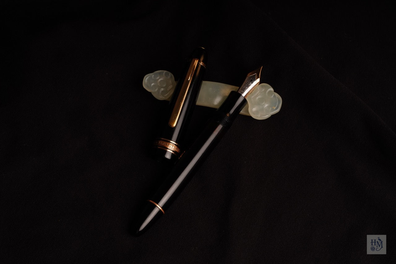 Montblanc 146 1955-1960, Black Celluloid GPT, #6 14C F Nib