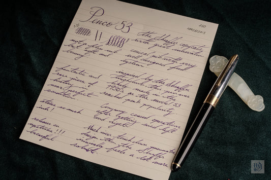 Penco 53(B), Gold Filled Cap & Black Celluloid, 14ct Bouncy Nib