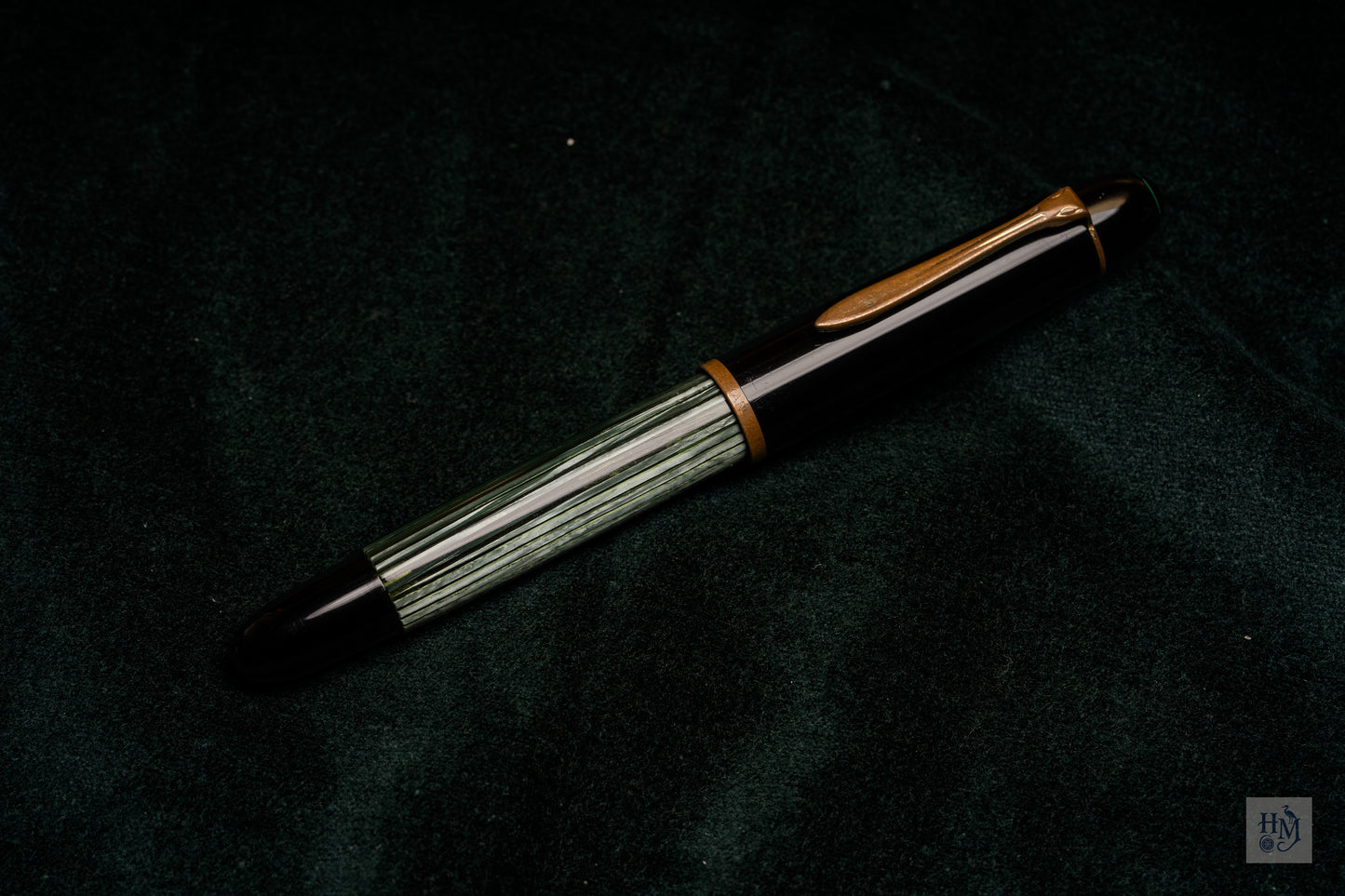 Pelikan 140, Green Stripe Celluloid Binde GPT, 14C Flex OB