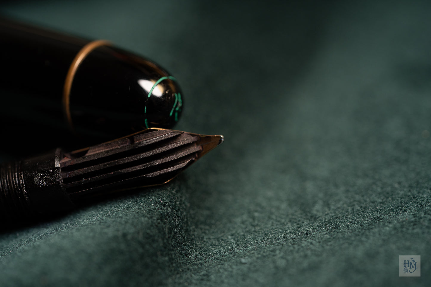 Pelikan 140, Green Stripe Celluloid Binde GPT, 14C Flex OB