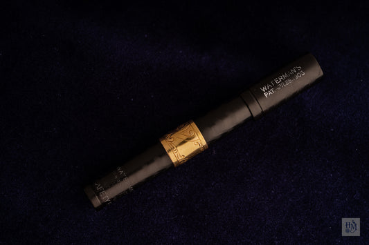 Waterman's 0742 1/2 V, Black Ebonite Filigree Band, 14k Flex Nib