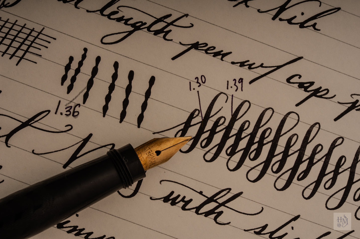 Waterman's 42 1/2 V, Black Ebonite Chased, 14k Flex Nib