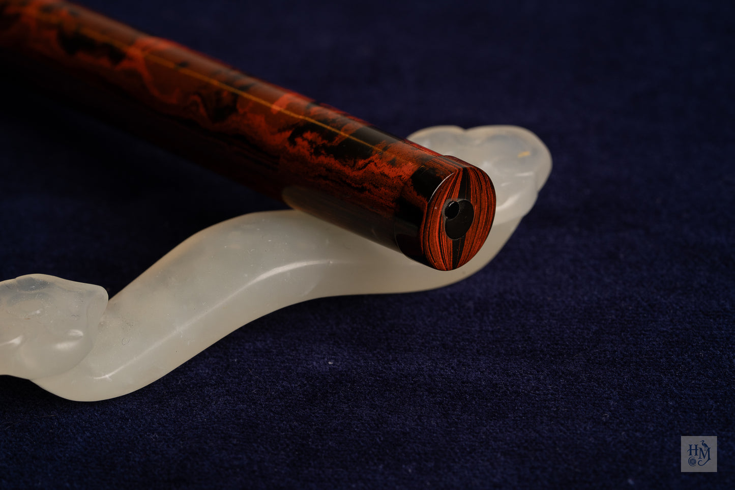 J.B. Lucien Safety Pen, French Mottled Ebonite, 14k Gold Semi-Flex Nib