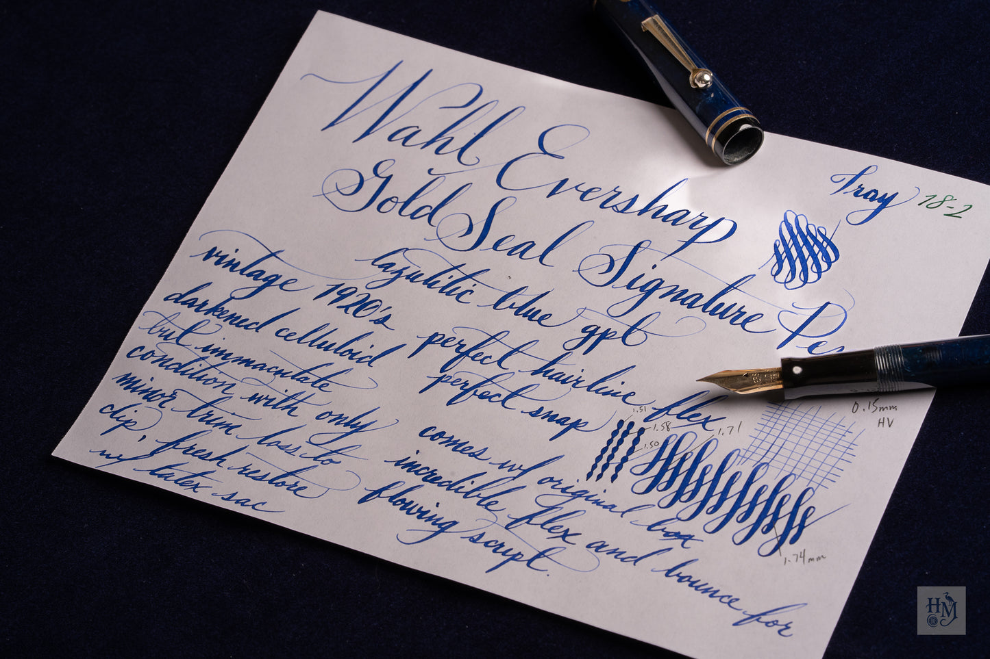 Wahl Eversharp Signature Gold Seal, Lazulitic Blue GPT, #5 Flexible nib