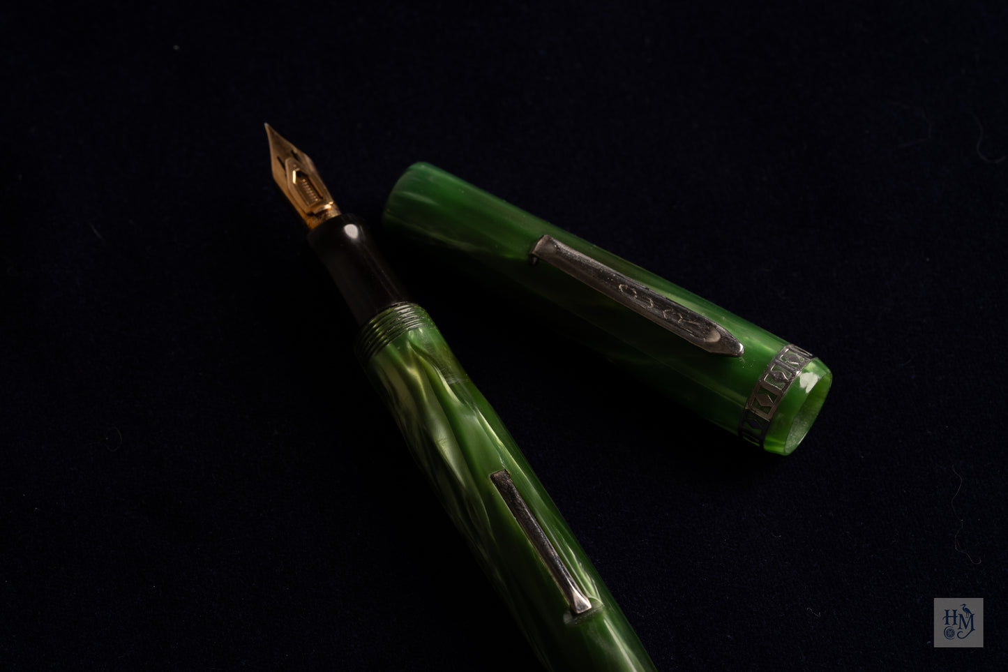 Wahl Eversharp Doric Standard, Cathay Green Celluloid NPT, #5 Adjustable 14k Flex