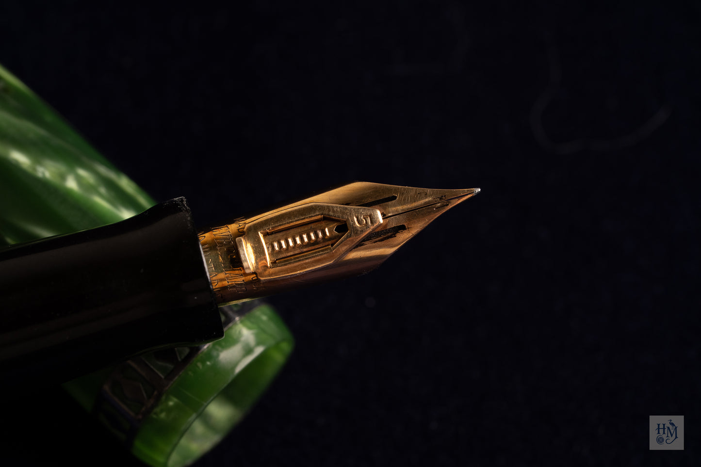 Wahl Eversharp Doric Standard, Cathay Green Celluloid NPT, #5 Adjustable 14k Flex