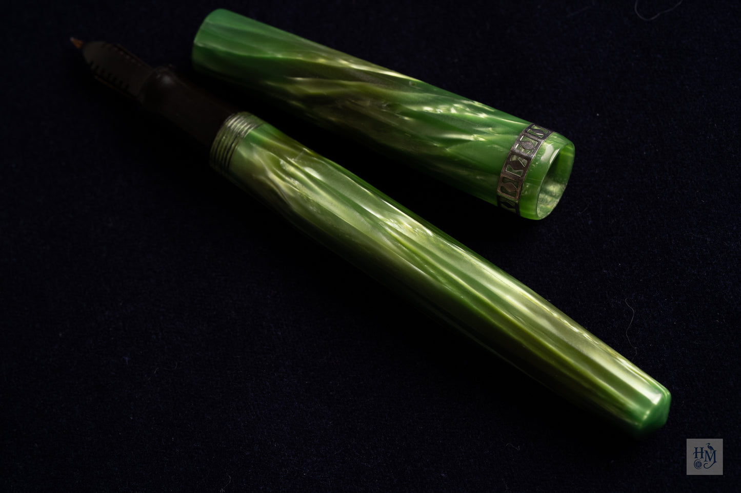 Wahl Eversharp Doric Standard, Cathay Green Celluloid NPT, #5 Adjustable 14k Flex