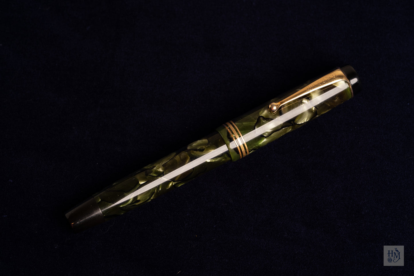 Parker Duofold Senior Streamline, Sea Green and Pearl Celluloid GPT, #6 18k Flex