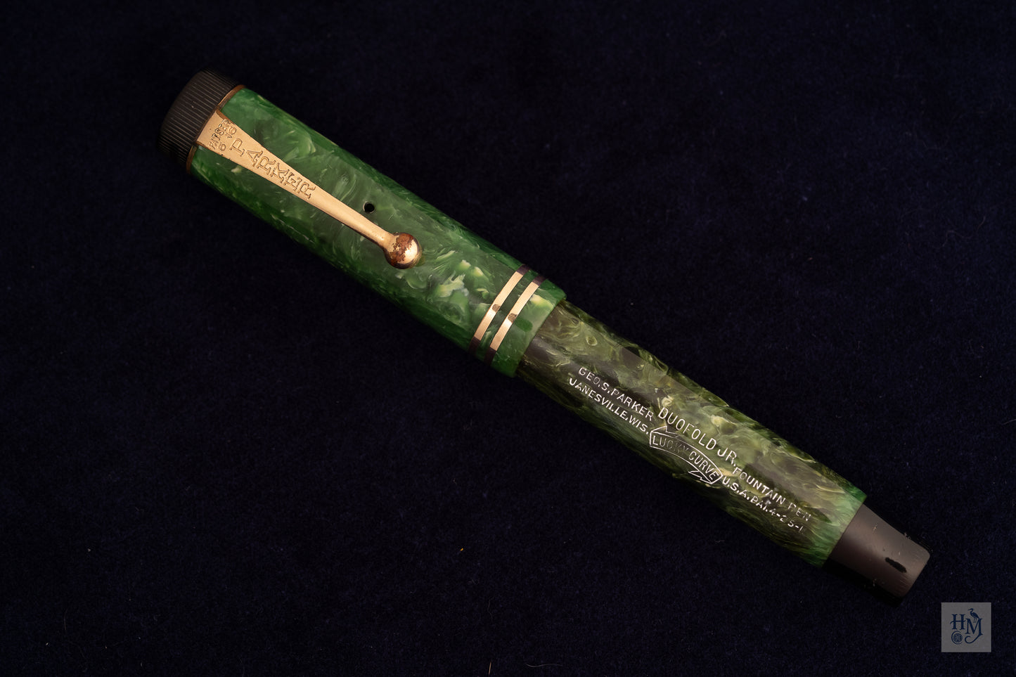 Parker Duofold Junior, Jade Celluloid GPT, Soft #2 14k