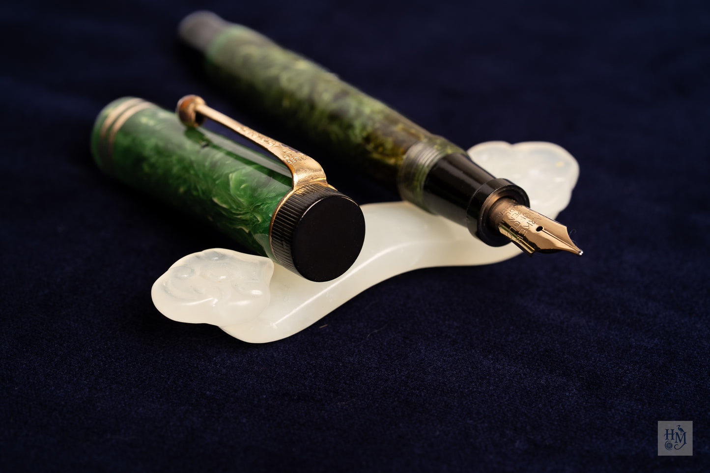 Parker Duofold Junior, Jade Celluloid GPT, Soft #2 14k