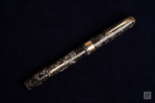 Conway Stewart 27, Grey Candy Hatch Celluloid GPT, #3 14k Brush Flex