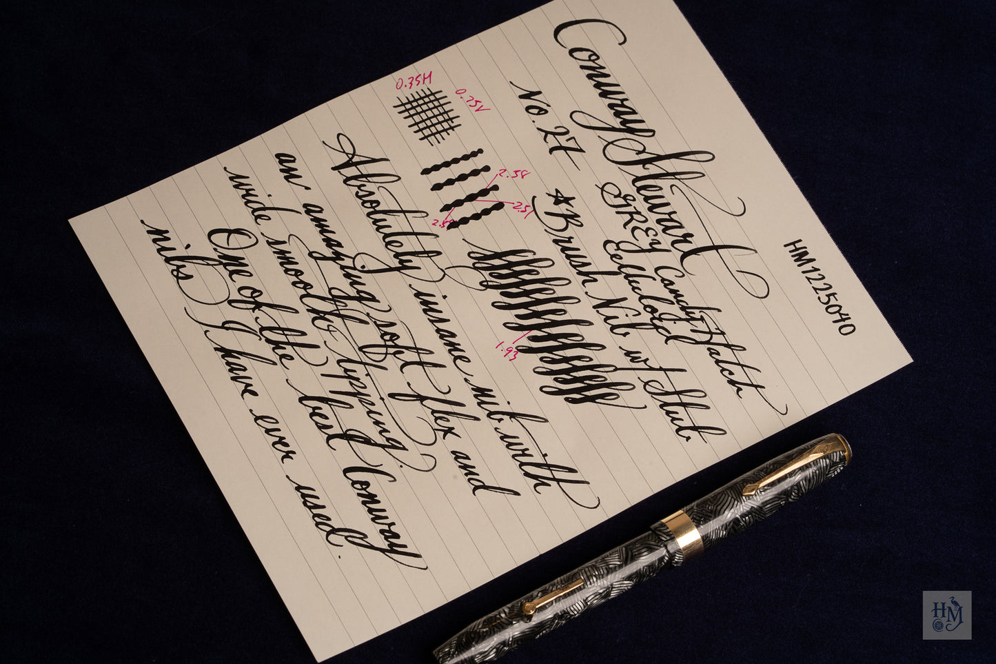 Conway Stewart 27, Grey Candy Hatch Celluloid GPT, #3 14k Brush Flex
