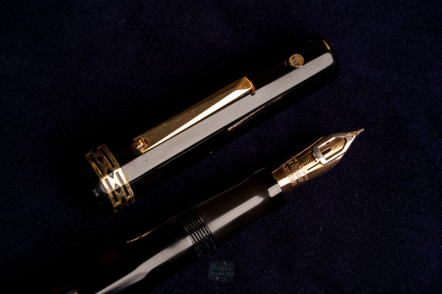 Wahl Eversharp Doric Oversized, Black Celluloid GPT,  #10 Adjustable 14k Gold Nib