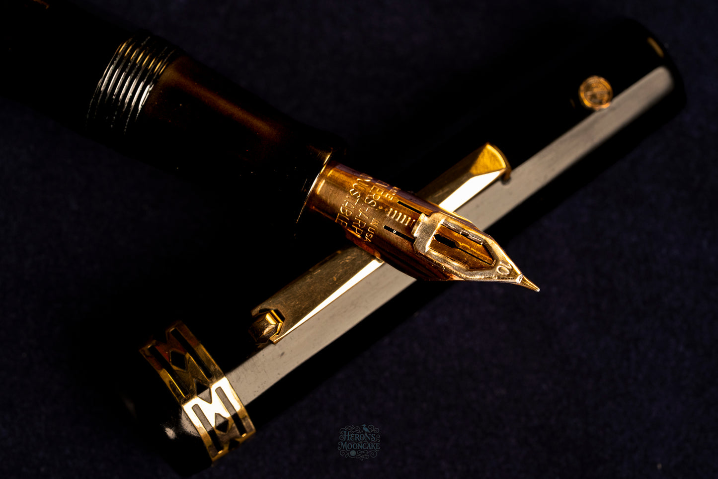 Wahl Eversharp Doric Oversized, Black Celluloid GPT,  #10 Adjustable 14k Gold Nib
