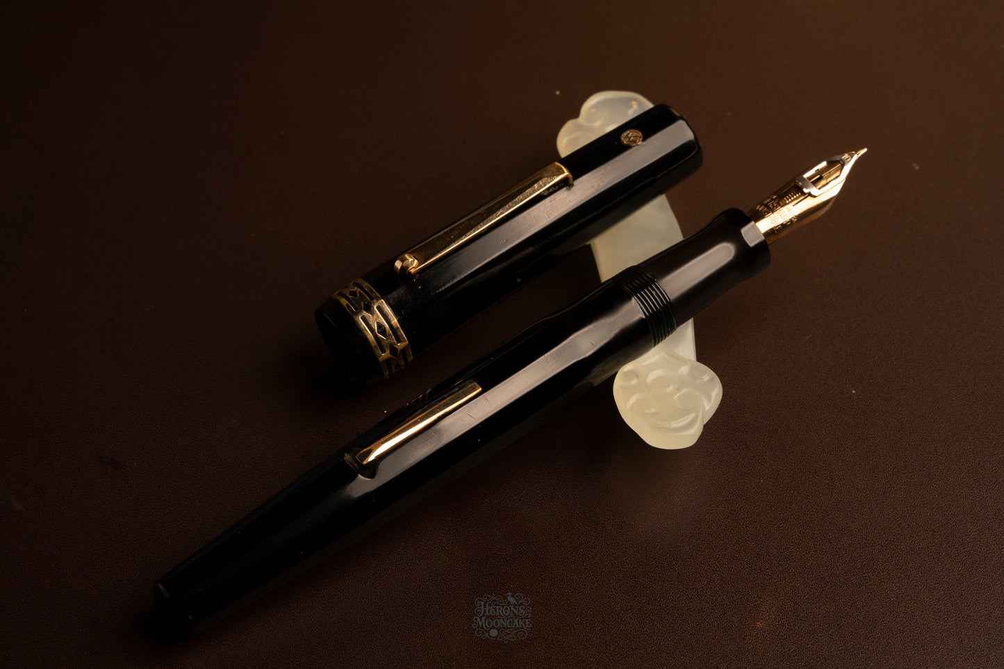 Wahl Eversharp Doric Oversized, Black Celluloid GPT,  #10 Adjustable 14k Gold Nib