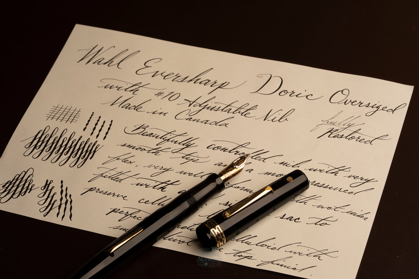 Wahl Eversharp Doric Oversized, Black Celluloid GPT,  #10 Adjustable 14k Gold Nib