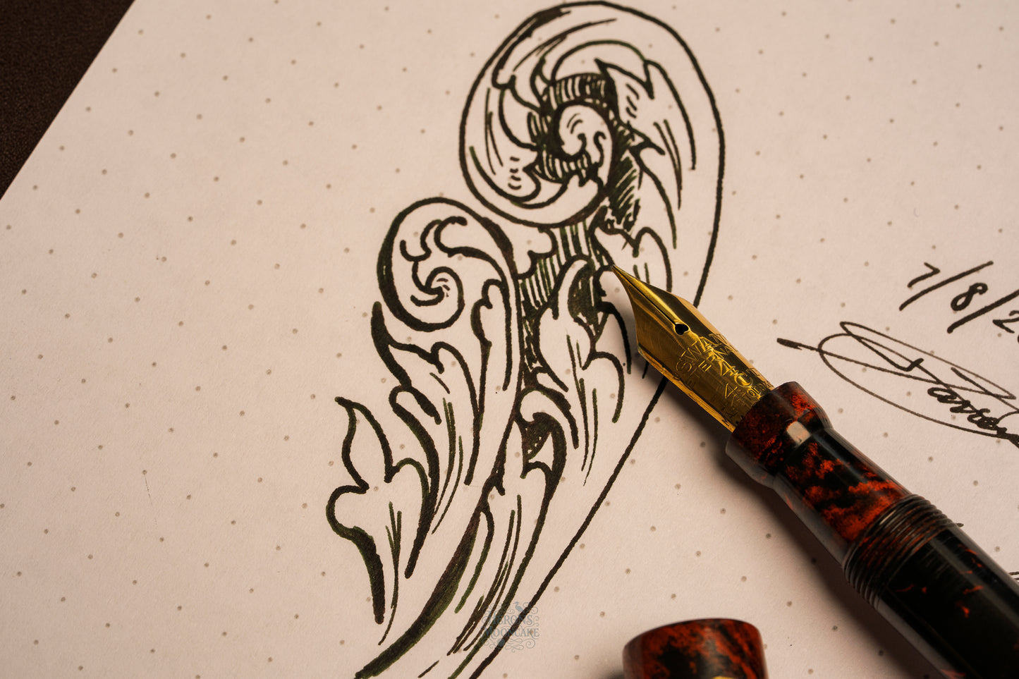 Mabie Todd Swan Eternal 54, Mottled GPT, Eternal #4 14ct ENG nib