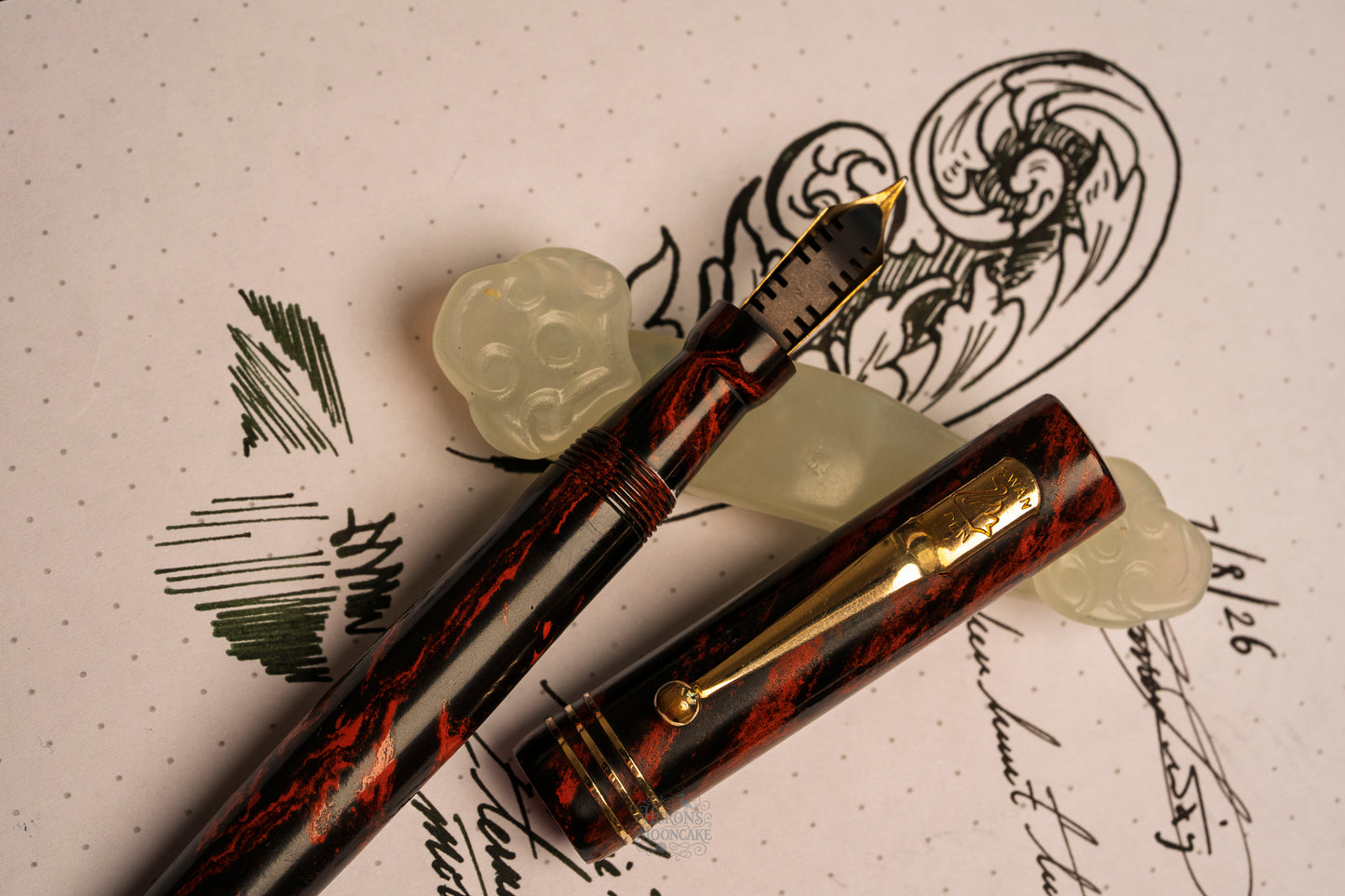 Mabie Todd Swan Eternal 54, Mottled GPT, Eternal #4 14ct ENG nib