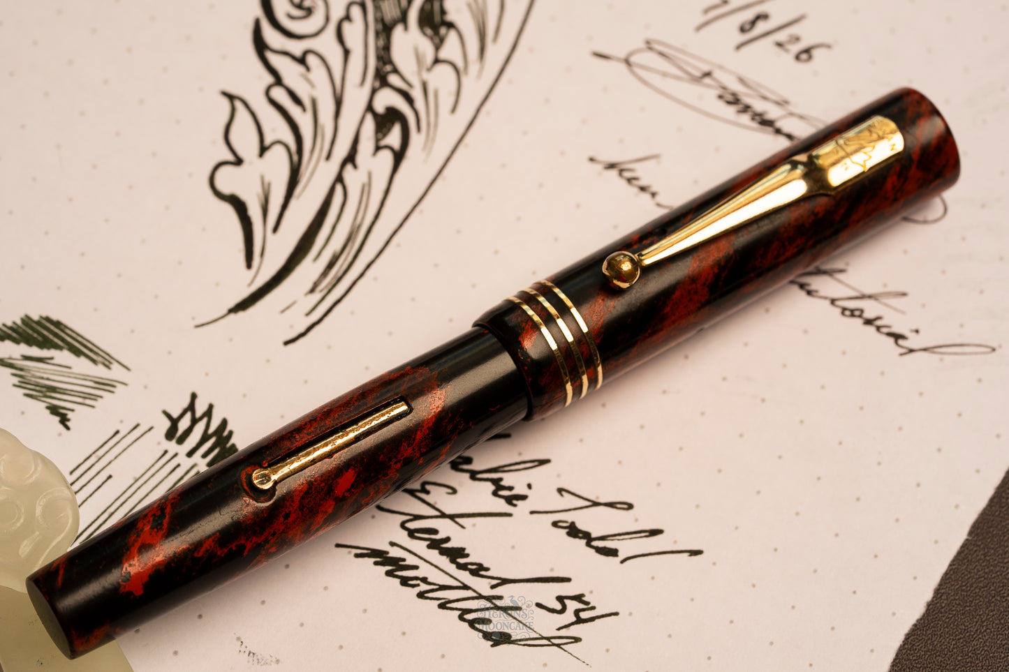 Mabie Todd Swan Eternal 54, Mottled GPT, Eternal #4 14ct ENG nib