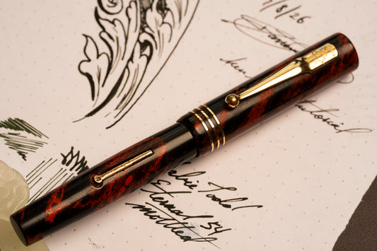 Mabie Todd Swan Eternal 54, Mottled GPT, Eternal #4 14ct ENG nib