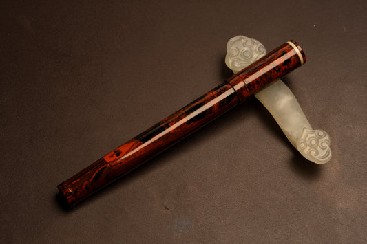 Météore | 60 Safety | Mottled Ebonite | 18ct #6 Artist Nib