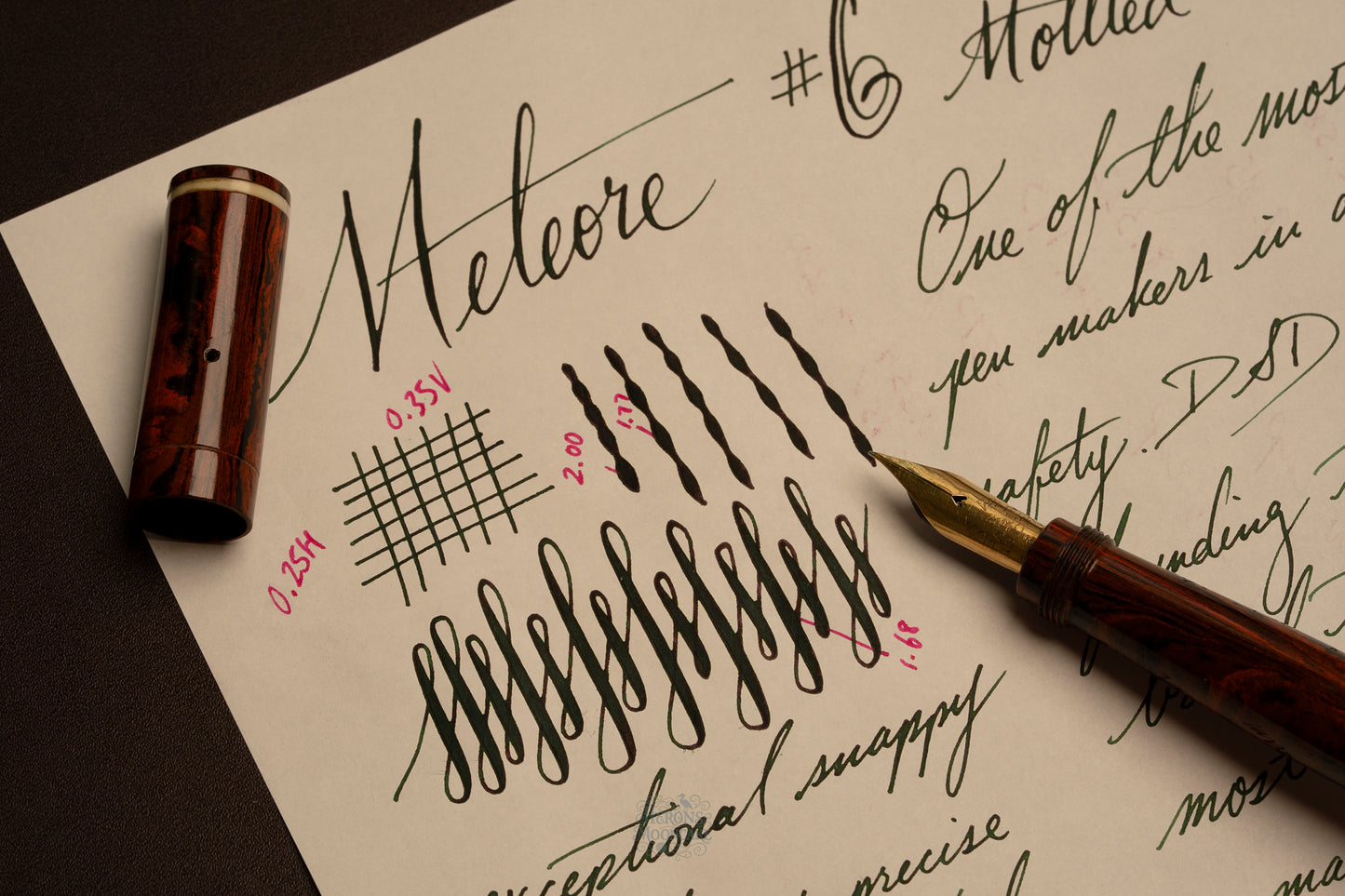 Météore | 60 Safety | Mottled Ebonite | 18ct #6 Artist Nib