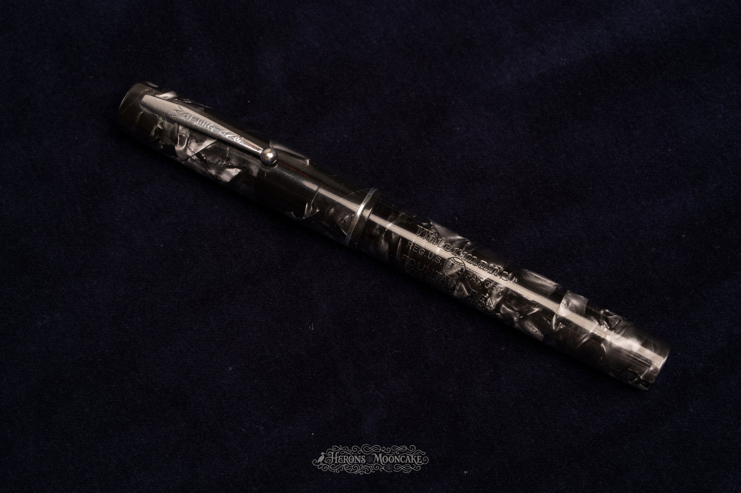 Waterman's | 92 Glass Cartridge | Marbled Grey Celluloid | #2 Flex Stub