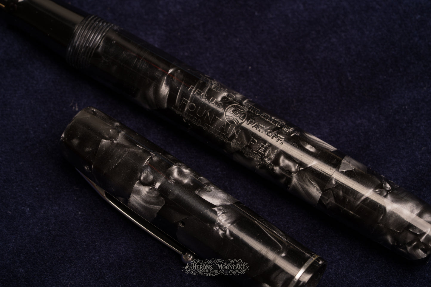 Waterman's | 92 Glass Cartridge | Marbled Grey Celluloid | #2 Flex Stub
