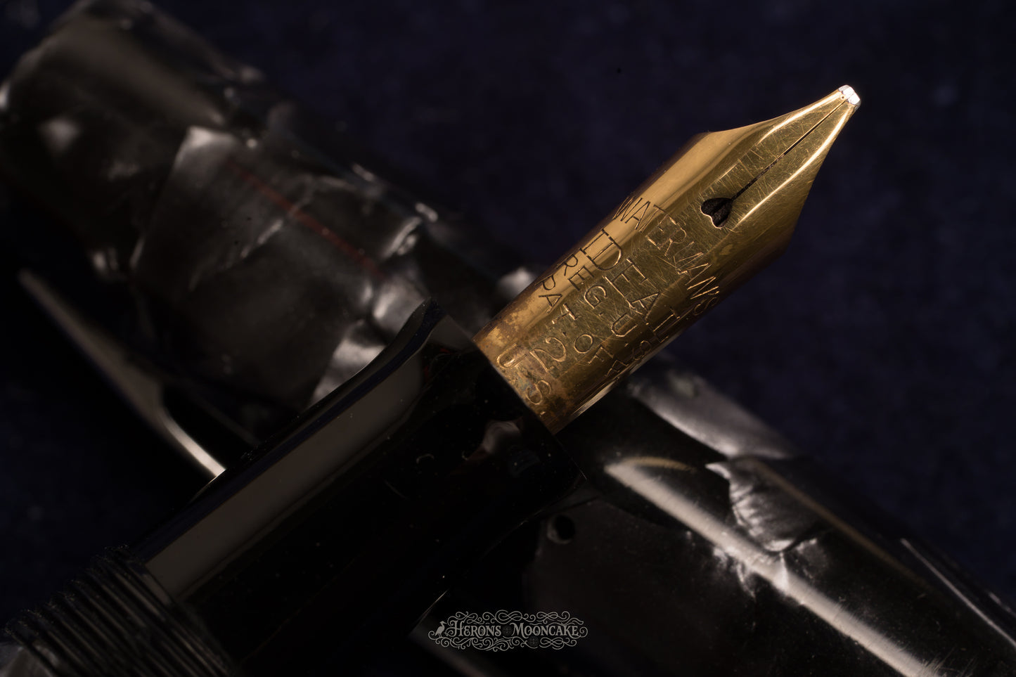 Waterman's | 92 Glass Cartridge | Marbled Grey Celluloid | #2 Flex Stub