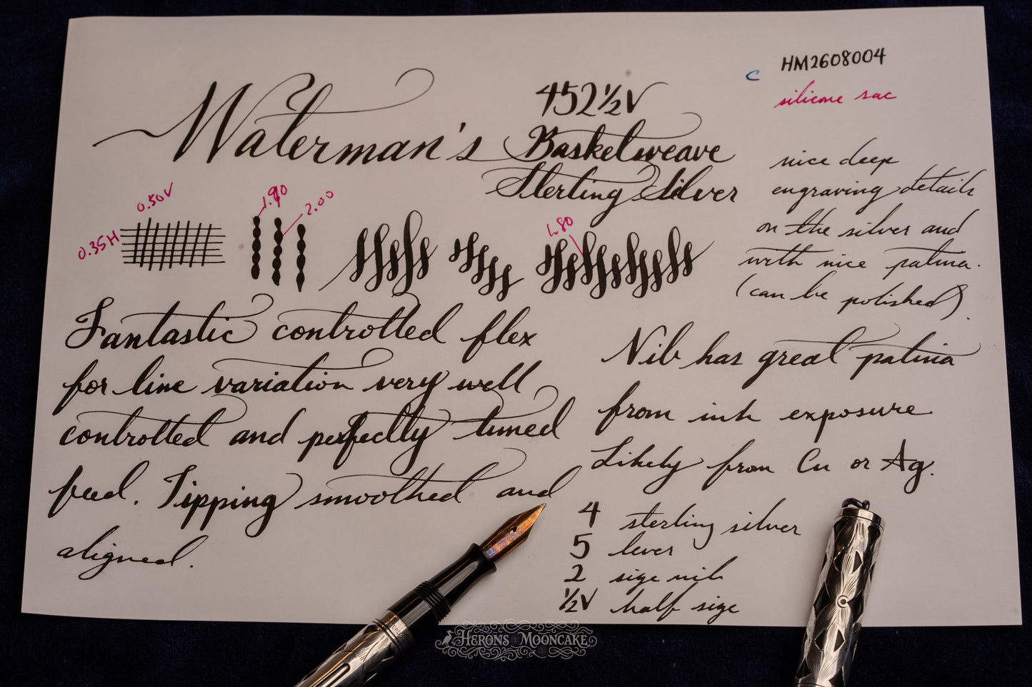 Waterman's | 452½ V | Sterling Basketweave Overlay | #2 Flex