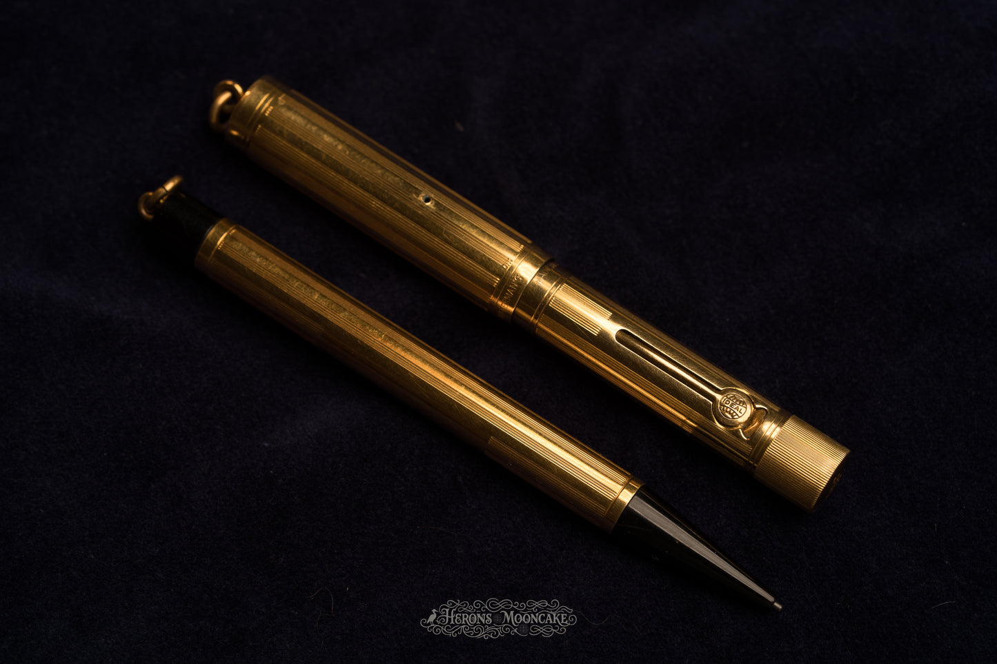 Waterman's | 0552½ V Pen & Pencil Set | Gold Sheraton Overlay | #2 Flex