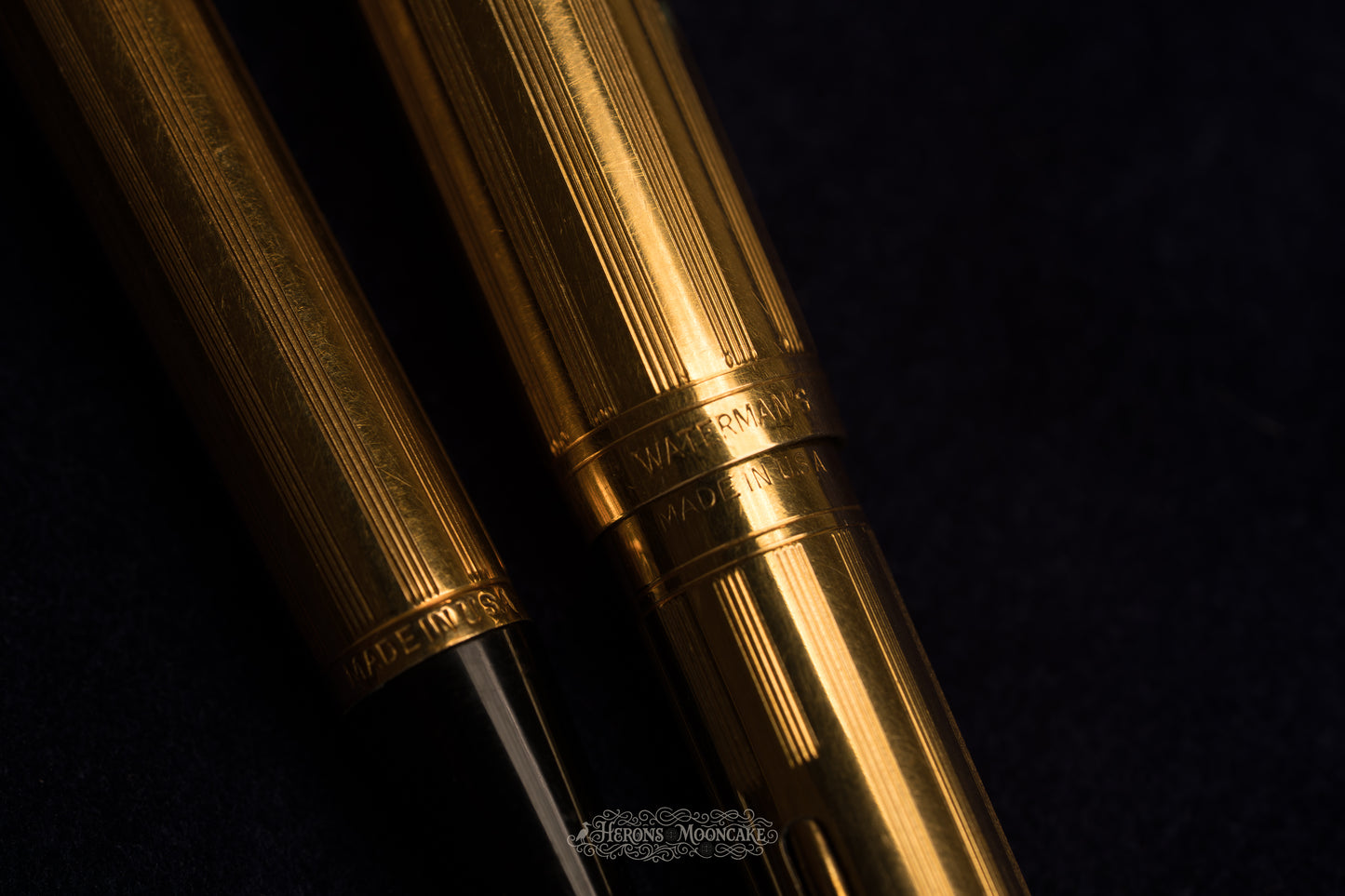 Waterman's | 0552½ V Pen & Pencil Set | Gold Sheraton Overlay | #2 Flex