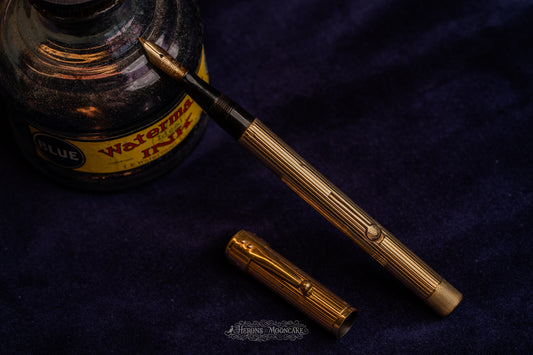Waterman's | 0552½ | 9k Gold Plate Côté Droit (Ribbed) Overlay | #2 Flex