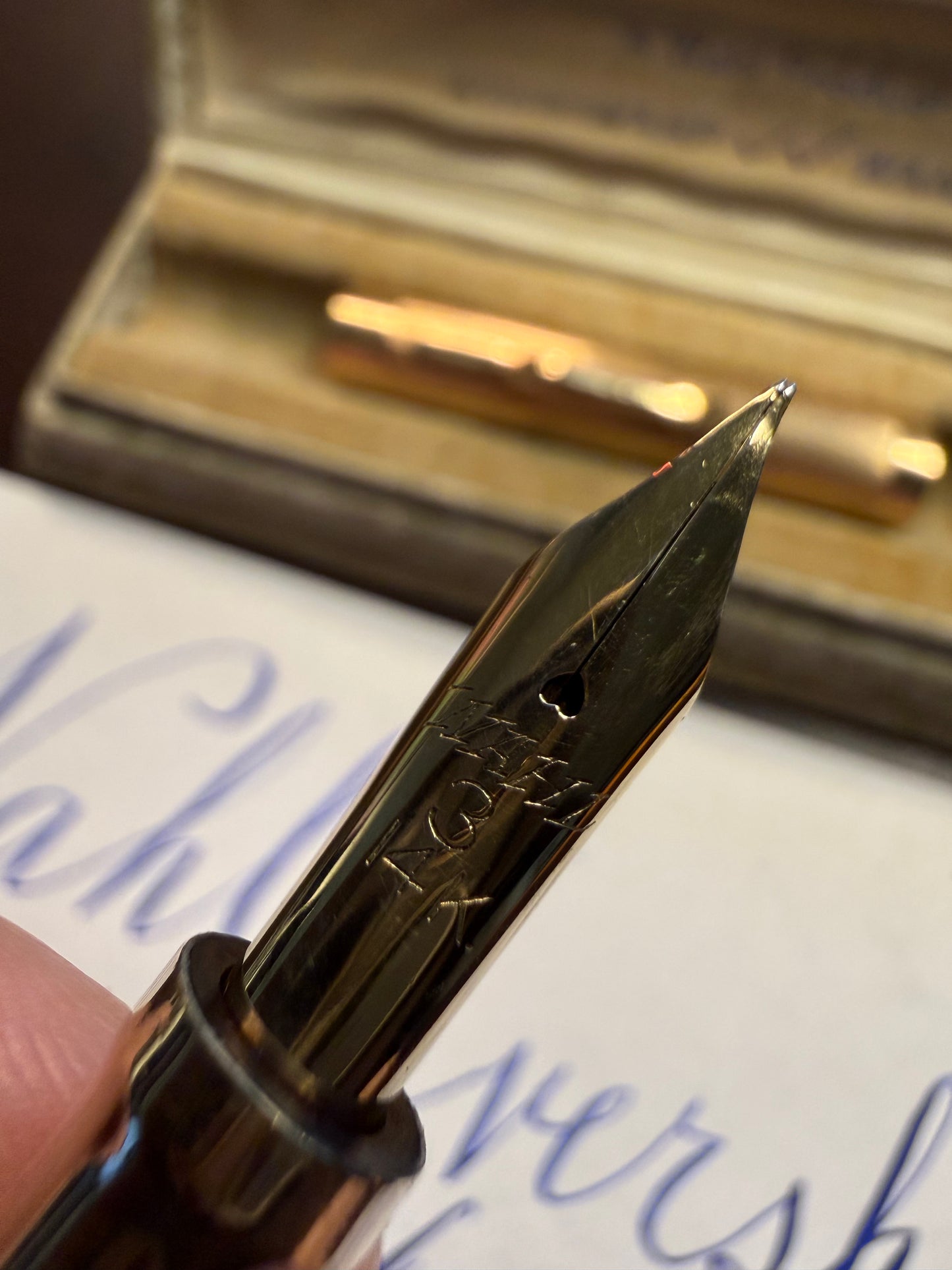 Wahl Eversharp Wahl Pen, Gold-Filled Overlay Colonial Pattern, #3 Wahl Noodle nib