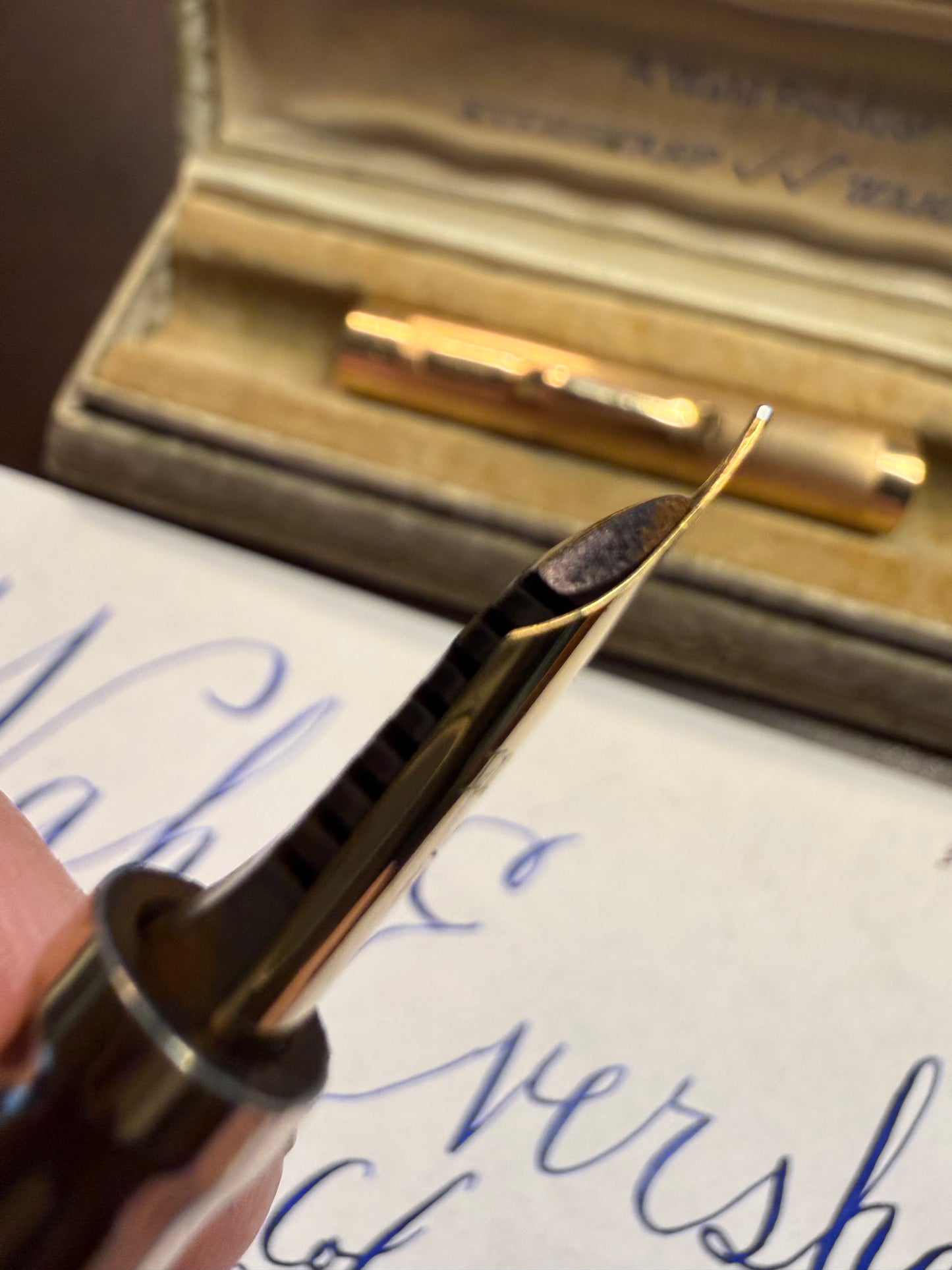 Wahl Eversharp Wahl Pen, Gold-Filled Overlay Colonial Pattern, #3 Wahl Noodle nib
