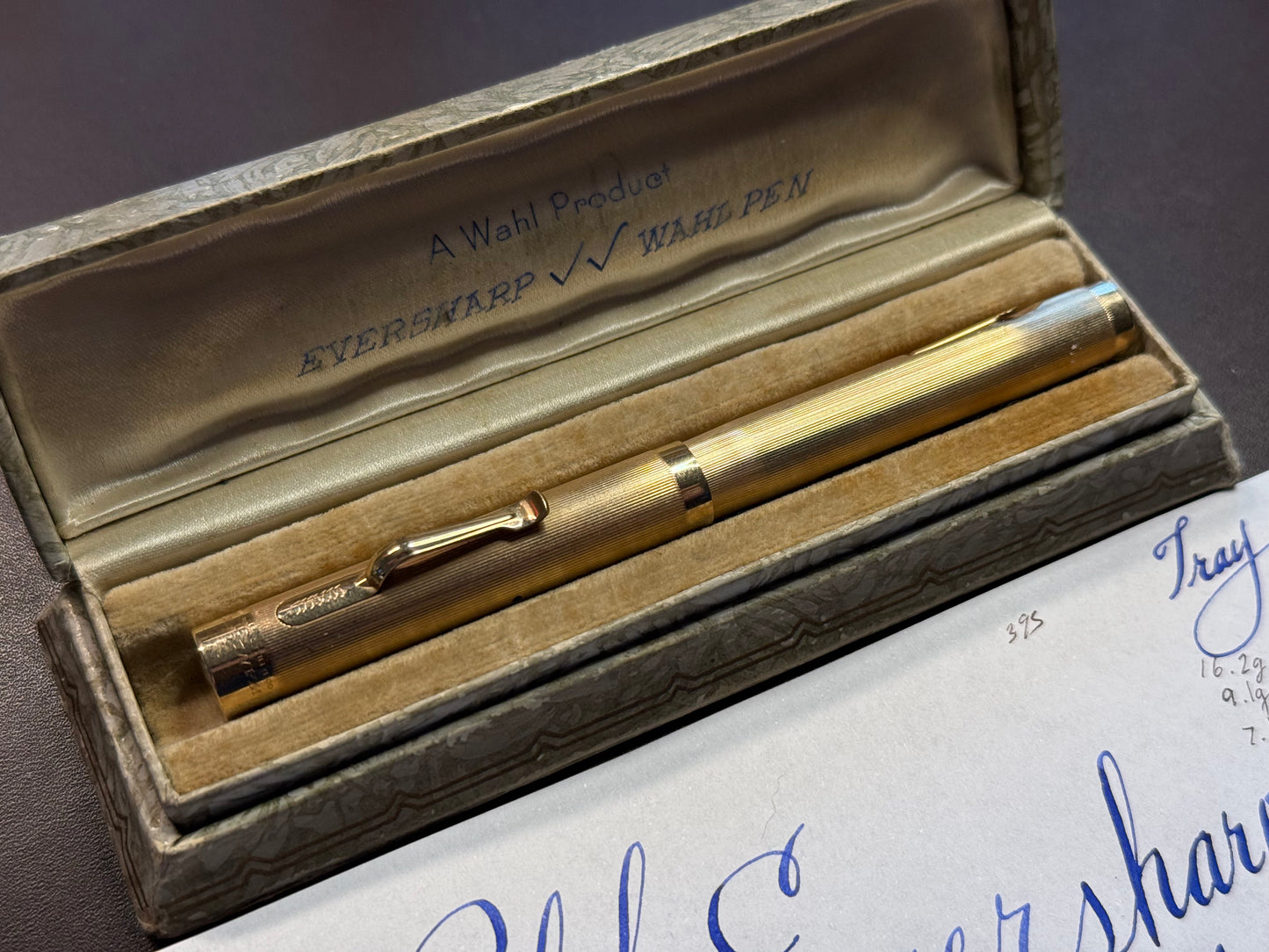 Wahl Eversharp Wahl Pen, Gold-Filled Overlay Colonial Pattern, #3 Wahl Noodle nib