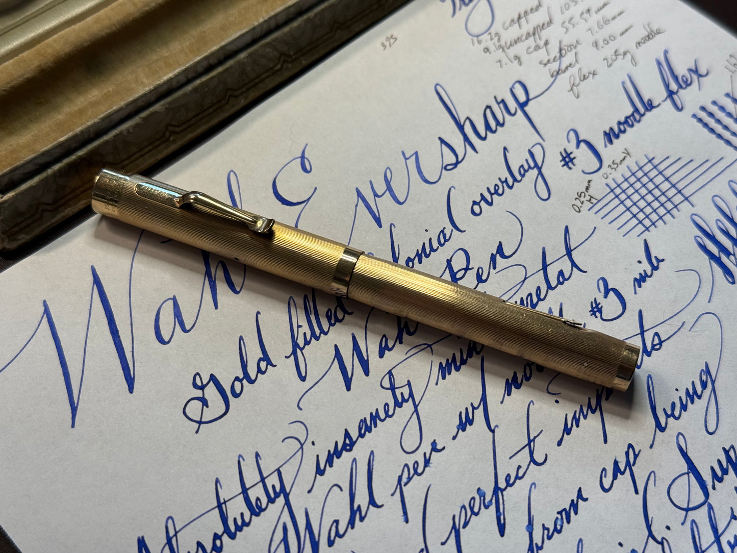 Wahl Eversharp Wahl Pen, Gold-Filled Overlay Colonial Pattern, #3 Wahl Noodle nib