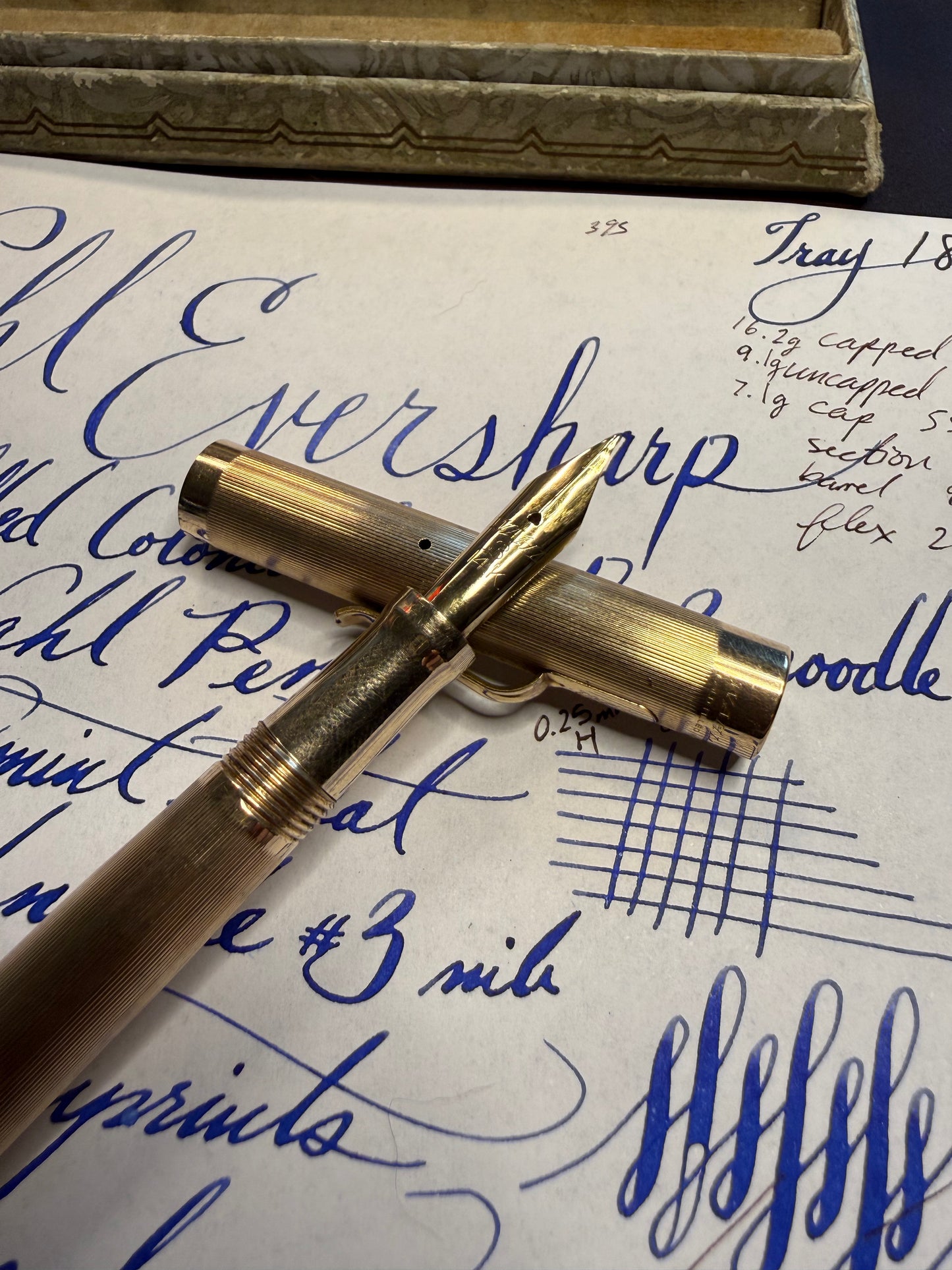 Wahl Eversharp Wahl Pen, Gold-Filled Overlay Colonial Pattern, #3 Wahl Noodle nib