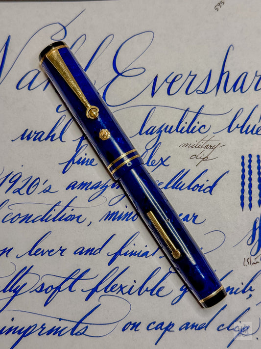 Wahl Eversharp Pen Gold Seal, Lazulitic Blue GPT, #2 Flexible nib