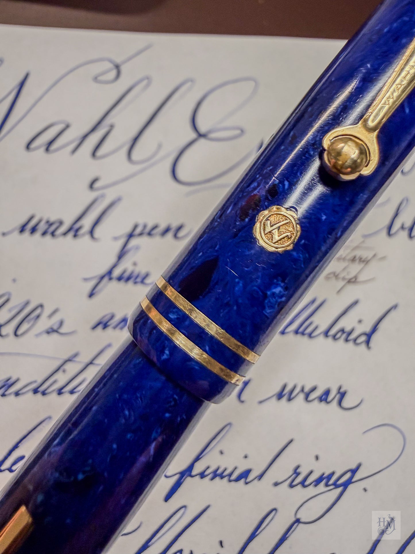 Wahl Eversharp Pen Gold Seal, Lazulitic Blue GPT, #2 Flexible nib