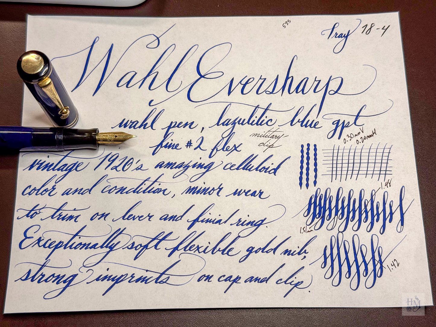 Wahl Eversharp Pen Gold Seal, Lazulitic Blue GPT, #2 Flexible nib