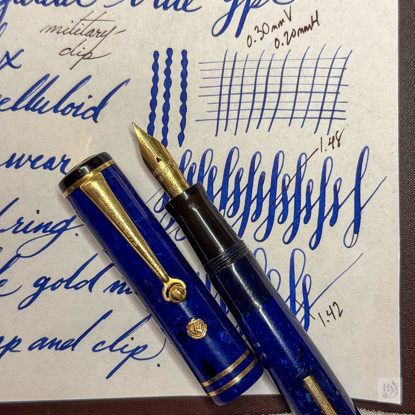 Wahl Eversharp Pen Gold Seal, Lazulitic Blue GPT, #2 Flexible nib
