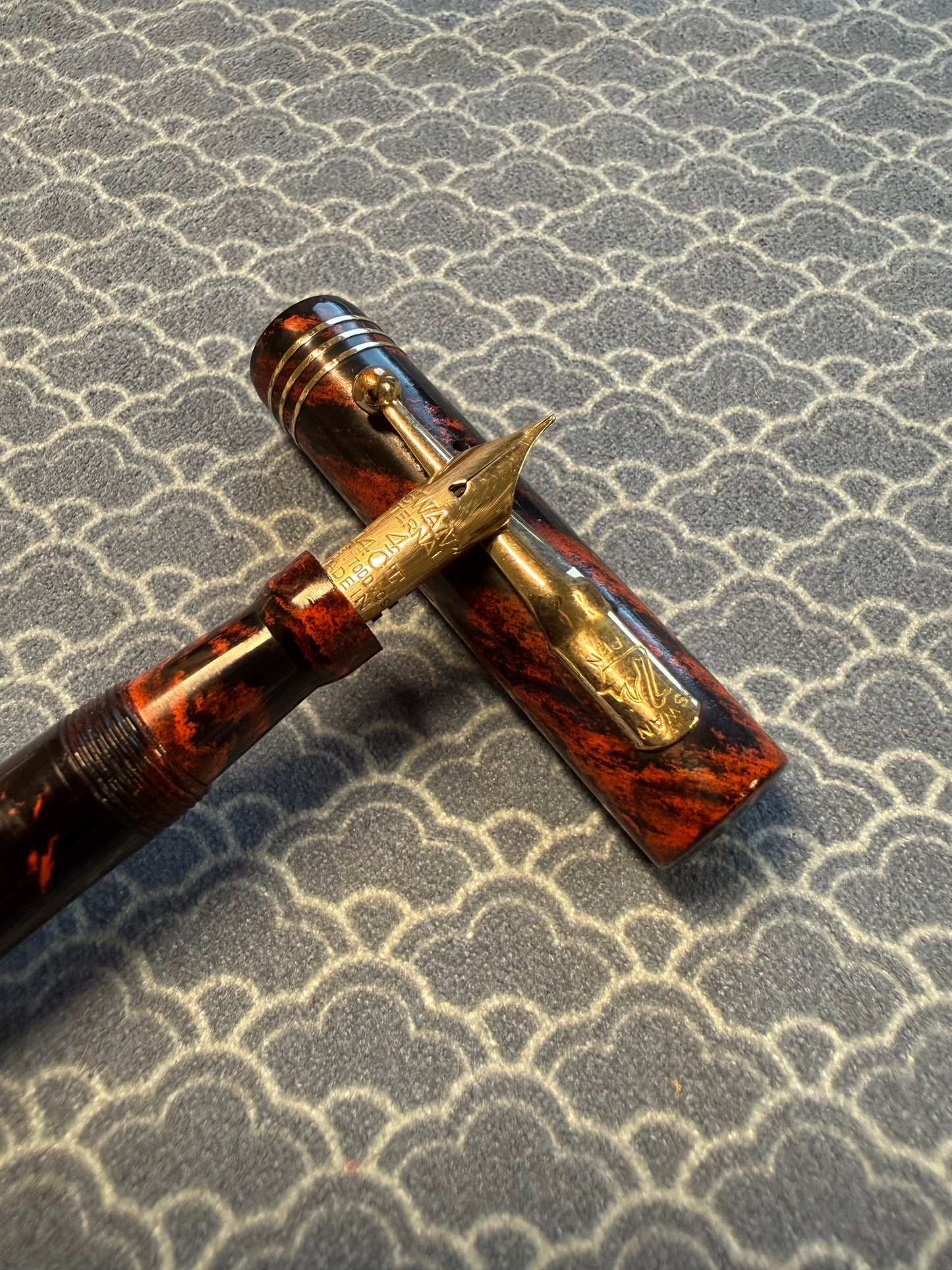 Mabie Todd Swan Eternal 54, Mottled GPT, Eternal #4 14ct ENG nib