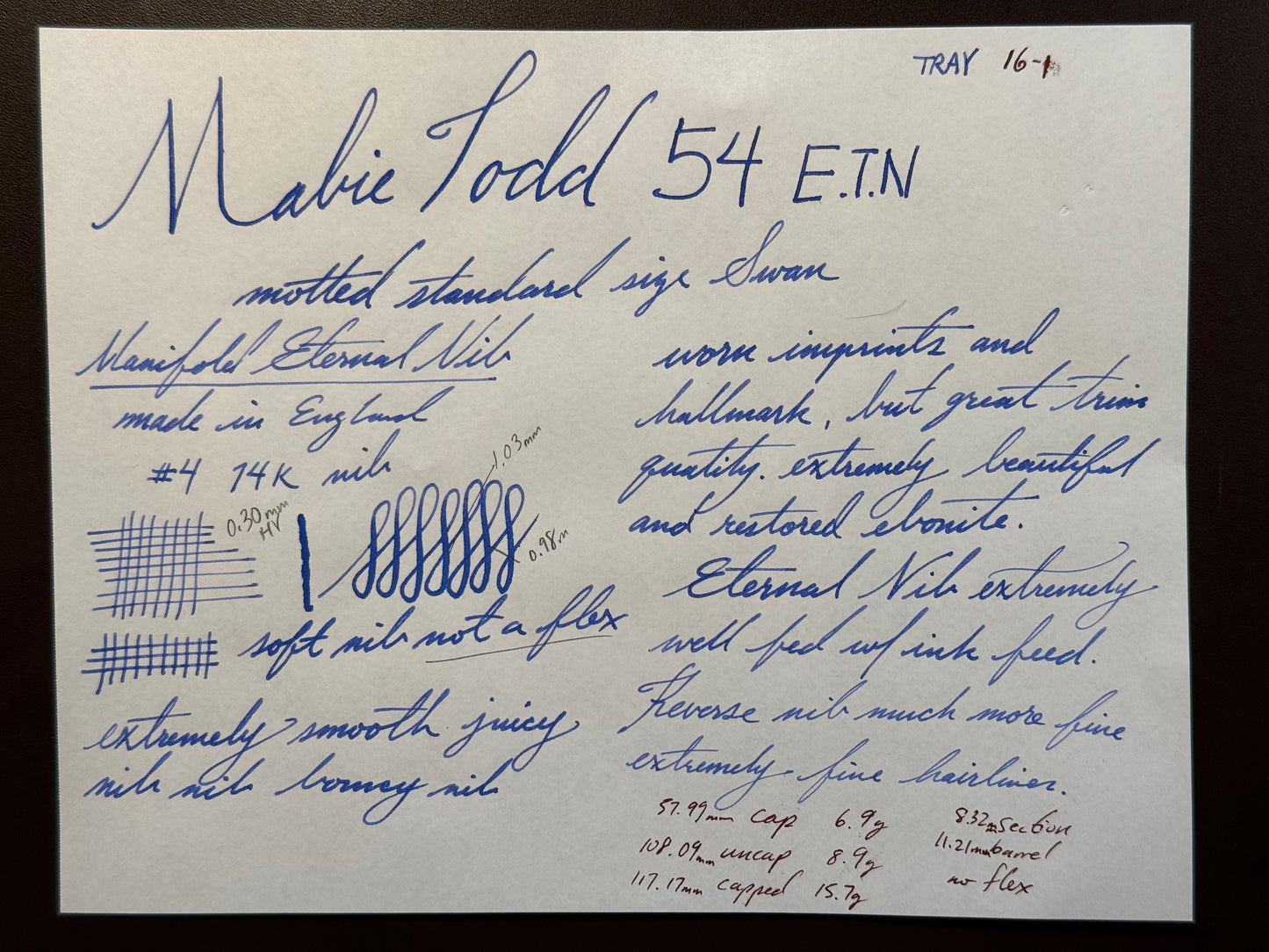 Mabie Todd Swan Eternal 54, Mottled GPT, Eternal #4 14ct ENG nib
